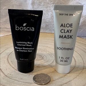 Boscia .7oz Charcoal Mask And 1 fl oz Skip The Sea Aloe Mask Sample Sizes